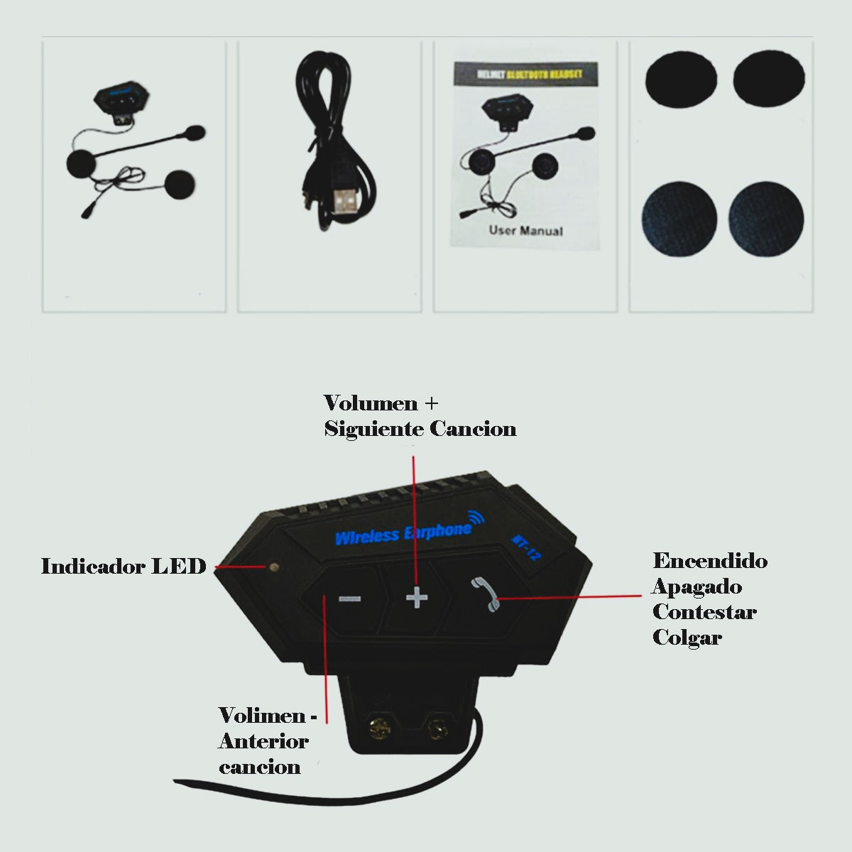 Intercomunicador Para Moto Bt12